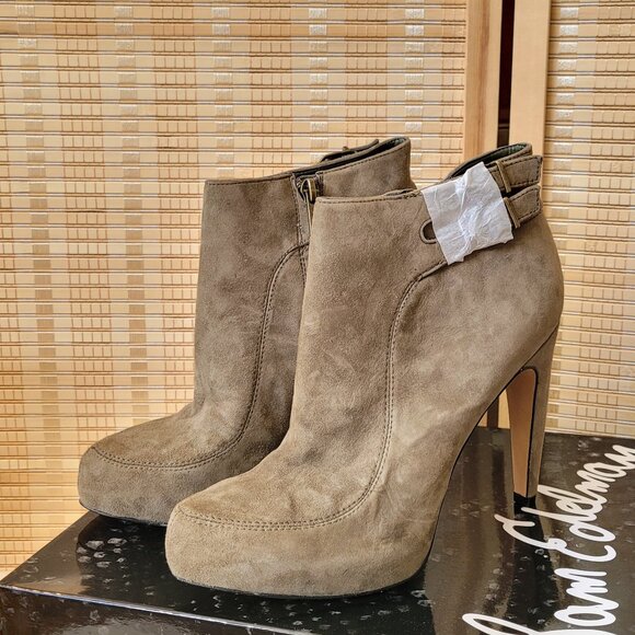SAM EDELMAN "Kit" Suede Ankle High Heel Booties - Picture 1 of 5